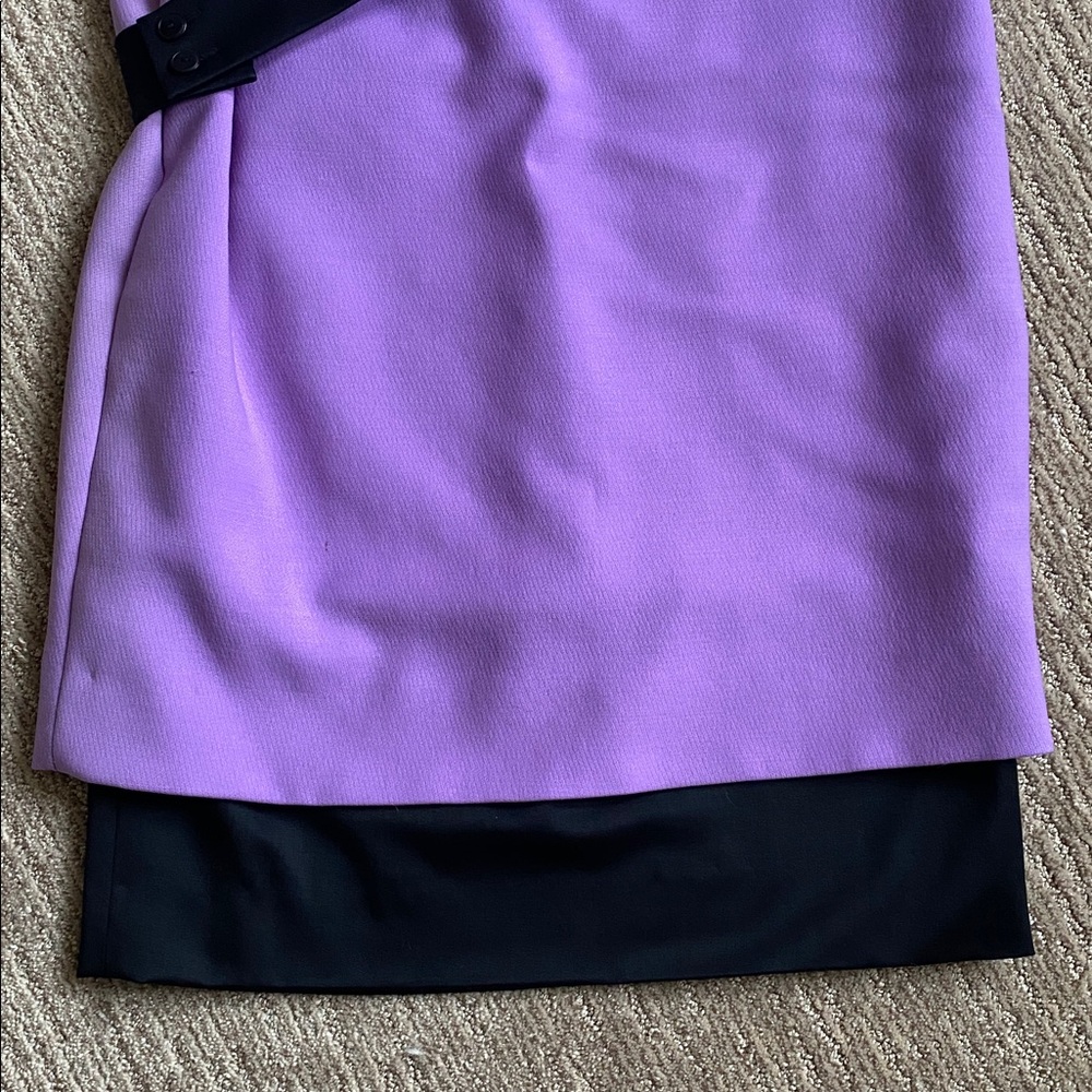 Escada Wool Lilac Purple and Black Sheath Dress - Picture 4 of 17
